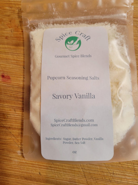 Savory Vanilla Popcorn Seasoning Salt for enhanced flavor.